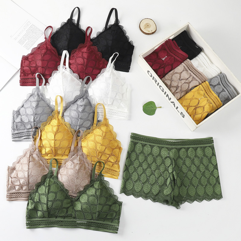 Modish Leaf Design Boxer Pair Bra