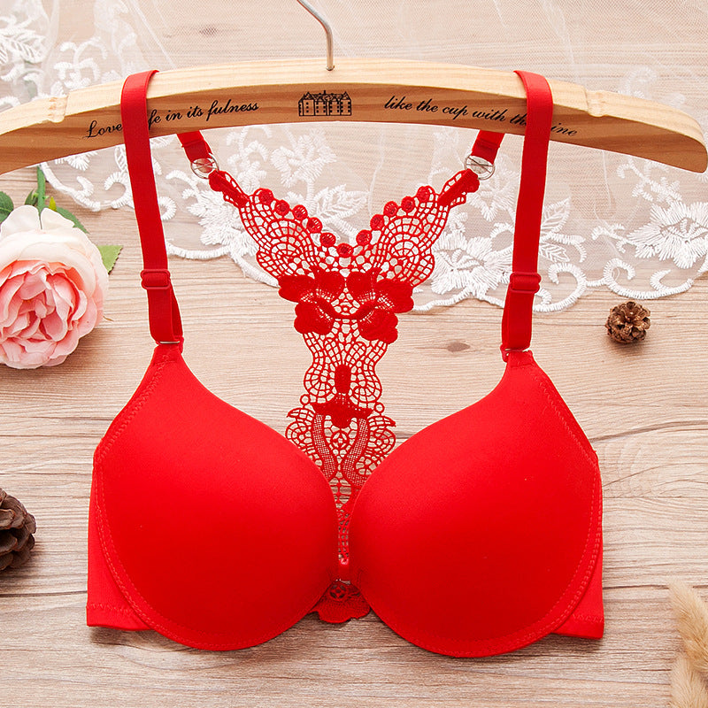 Front Open Butterfly Back Thin Padded Bra