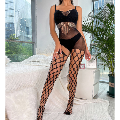 Luxe Lace and Mesh All-in-One Bodysuit