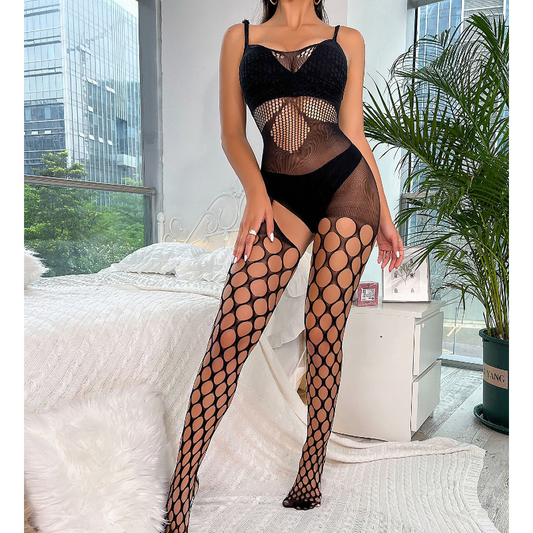 Luxe Lace and Mesh All-in-One Bodysuit