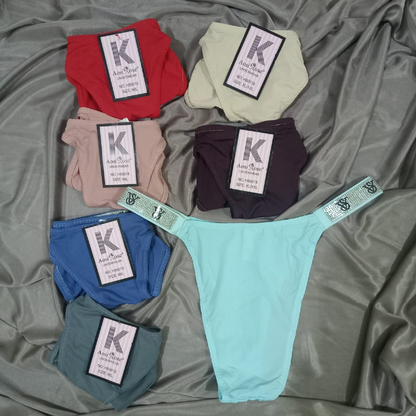 Pack of 2 Stylish Nylon Thong Panties