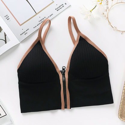 Seamless Comfortable Padded Zip Bra