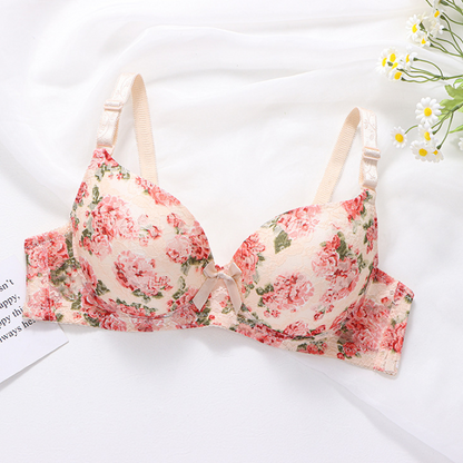 Blossom Comfortable Embrace Style Floral Bra