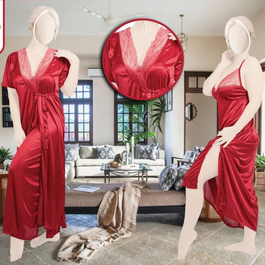 Elegant Satin Silk Lounge Wear Nighty