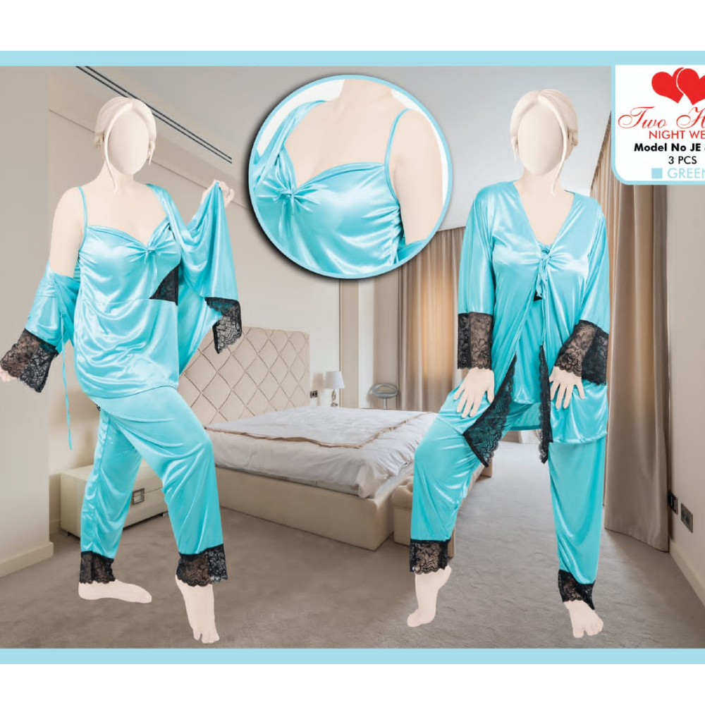 3 piece Graceful Touch of Satin Silk Nightwear