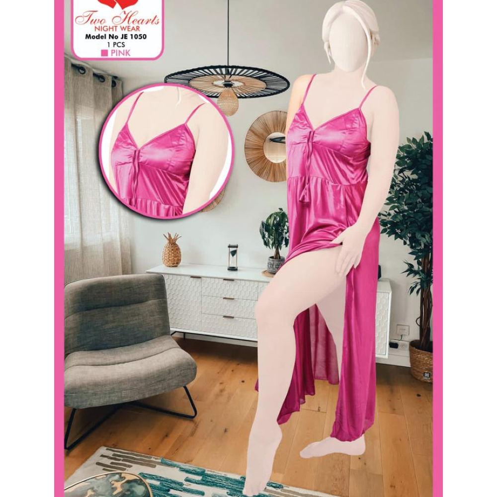 Glamorous Satin Silk Net Nighty