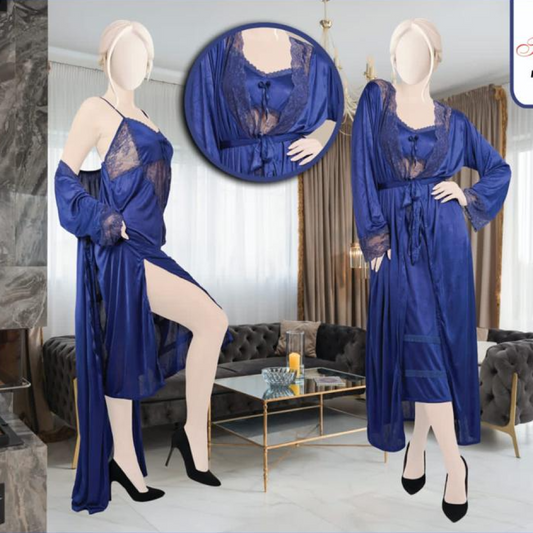 Gentle Luxury  Satin Silk Long Net Nighty