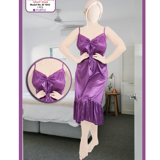 Graceful Satin Silk Sleep Wear Nighty