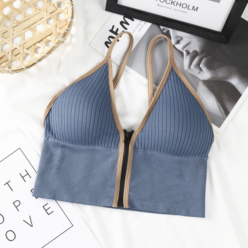 Seamless Comfortable Padded Zip Bra