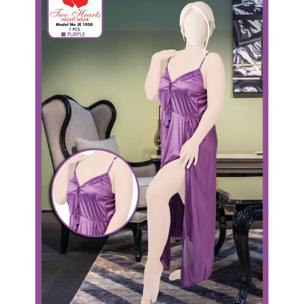 Glamorous Satin Silk Net Nighty