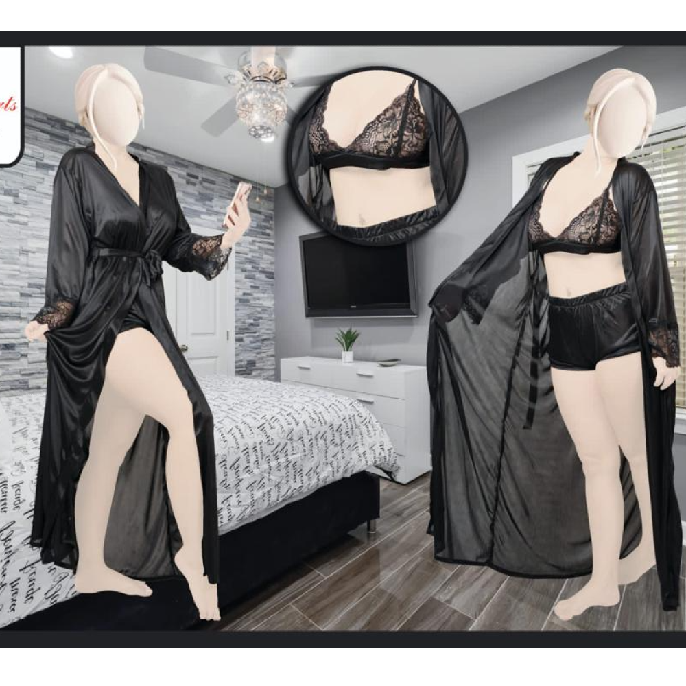 Symphony Lace Design Satin Silk Nightwear