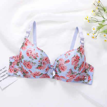 Blossom Comfortable Embrace Style Floral Bra