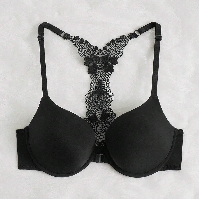 Front Open Butterfly Back Thin Padded Bra