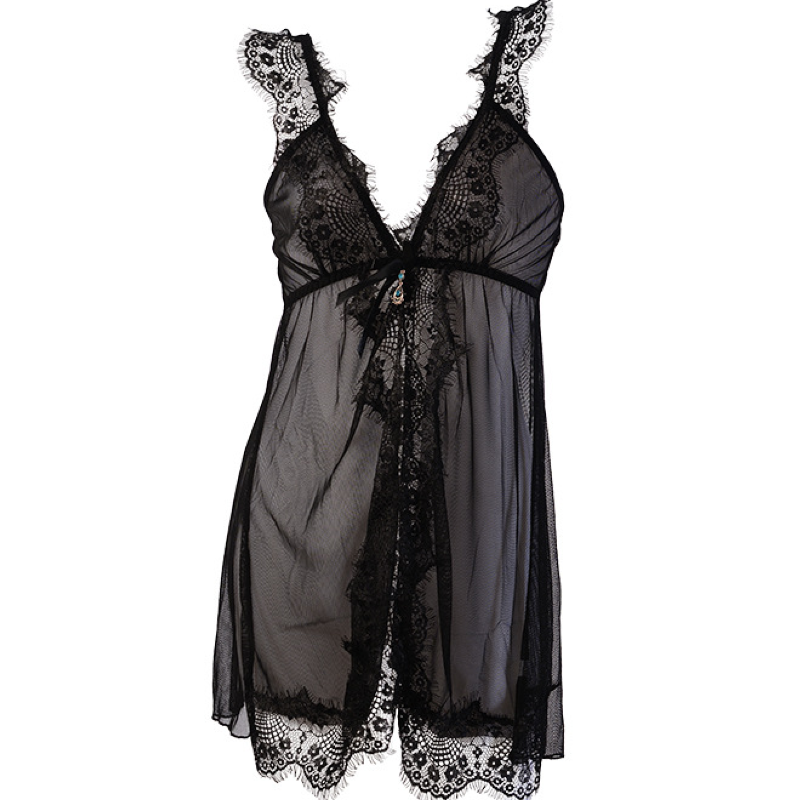 Wide Straps Deep Baby Doll Night Wear