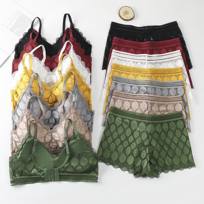 Modish Leaf Design Boxer Pair Bra