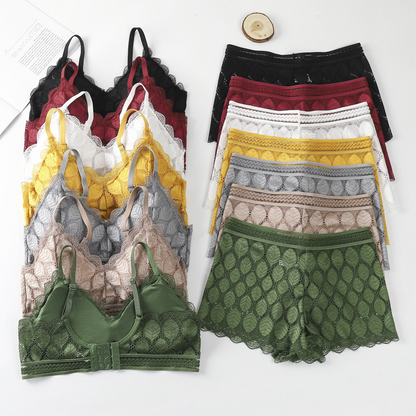 Modish Leaf Design Boxer Pair Bra