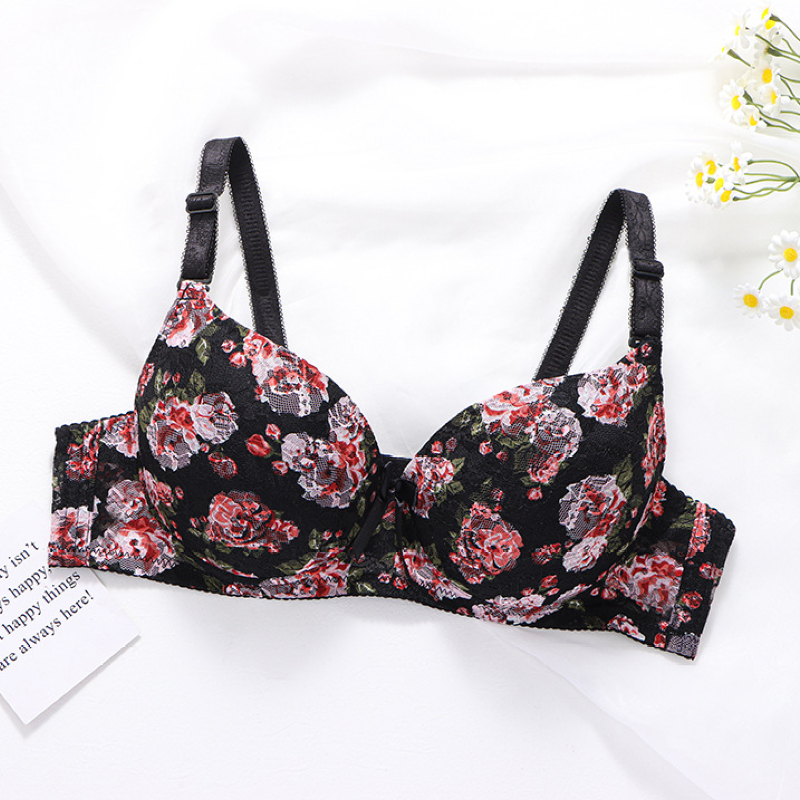 Blossom Comfortable Embrace Style Floral Bra