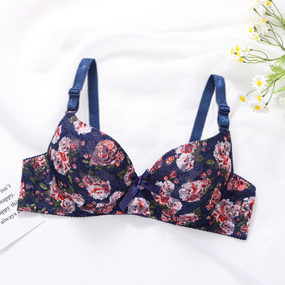 Blossom Comfortable Embrace Style Floral Bra