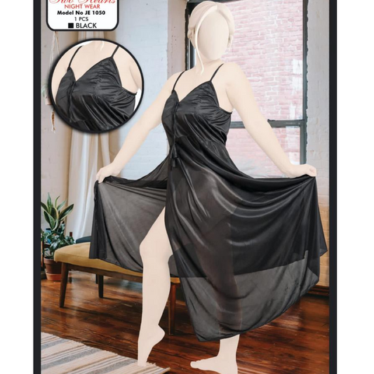 Glamorous Satin Silk Net Nighty