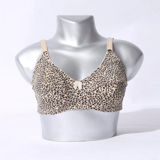 Elegant Soft Leopard Print Bra