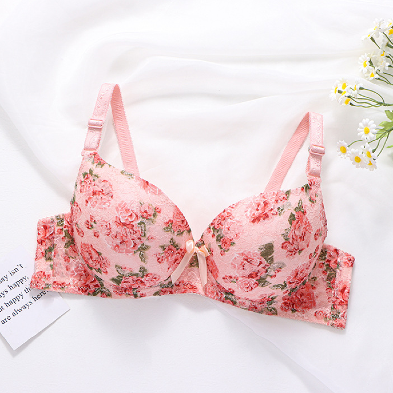 Blossom Comfortable Embrace Style Floral Bra