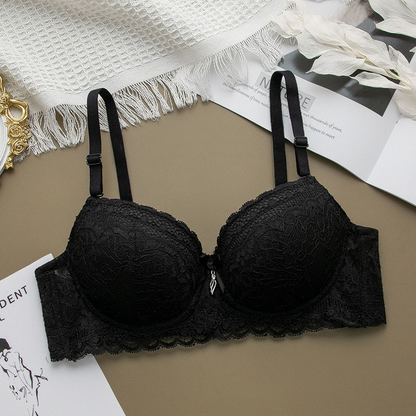 Elegant Soft Lace Trim Padded Bra