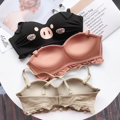 Printed Demi Cup Padded Soft Cups Bra