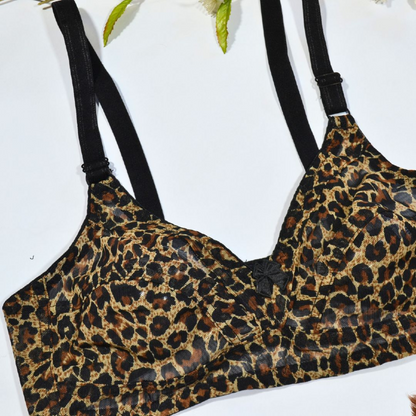 Brown Leopard Print Comfortable  Bra